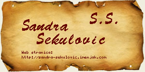 Sandra Sekulović vizit kartica